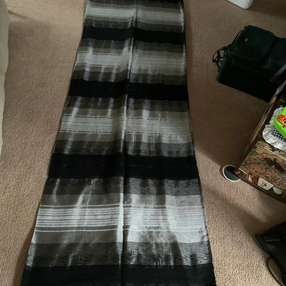 Black an silver material or table cloth